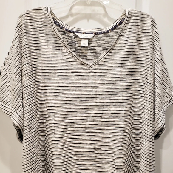 Button Back Space Dye V-neck Top CJ Banks Plus Size 3X - Picture 1 of 10